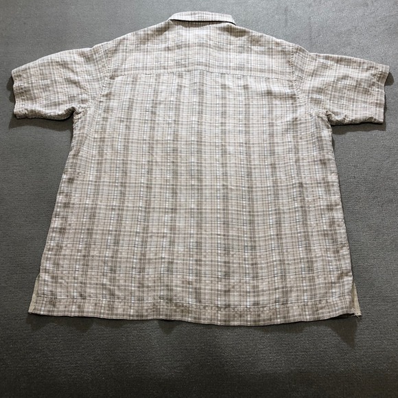Gander Mountain Guide Series Mens Shirt Extra Large Khaki Plaid Short Sleeve - Picture 2 of 7